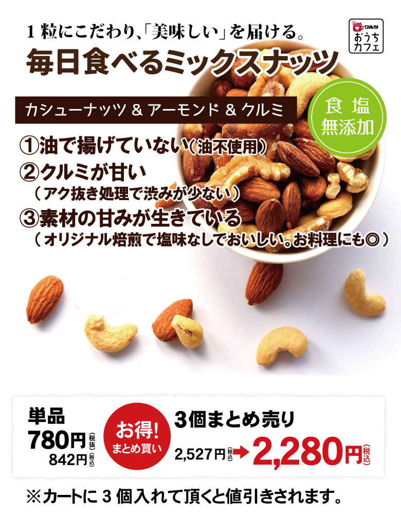 毎日食べるミックスナッツ